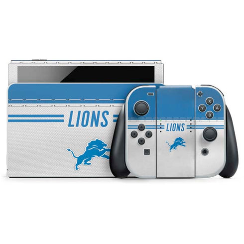 NFL Detroit Lions White Striped Nintendo Skins