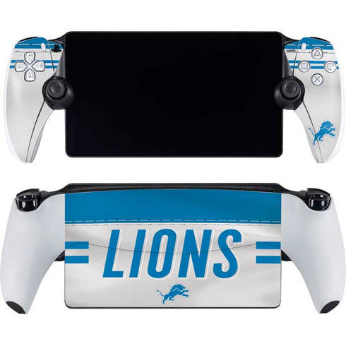 NFL Detroit Lions White Striped PlayStation Portal Remote Player Skin