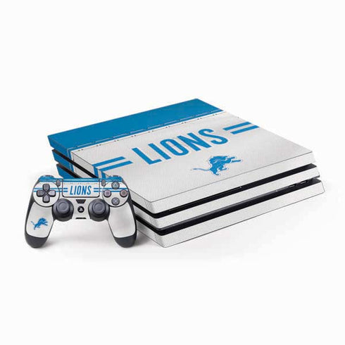 NFL Detroit Lions White Striped PlayStation PS4 Skins