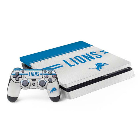NFL Detroit Lions White Striped PlayStation PS4 Skins
