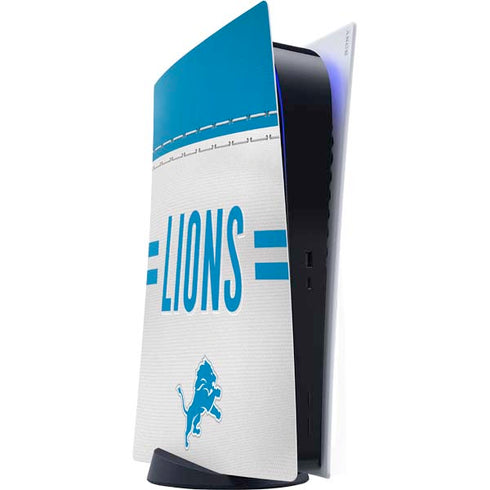 NFL Detroit Lions White Striped PlayStation PS5 Skins