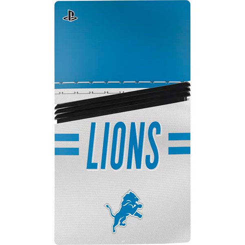 NFL Detroit Lions White Striped PS5 Pro Console Skin