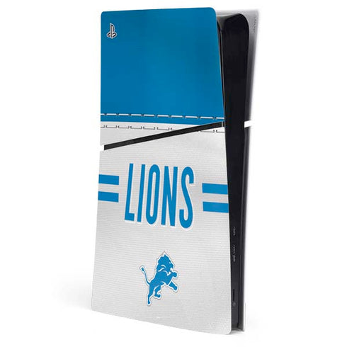 NFL Detroit Lions White Striped PlayStation PS5 Skins