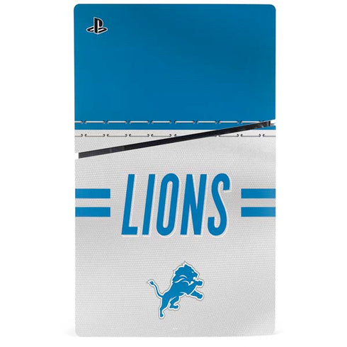 NFL Detroit Lions White Striped PS5 Slim Digital Edition Console Skin