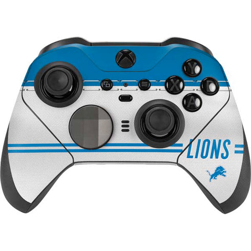 NFL Detroit Lions White Striped Xbox Elite Wireless Controller Series 2 Skin
