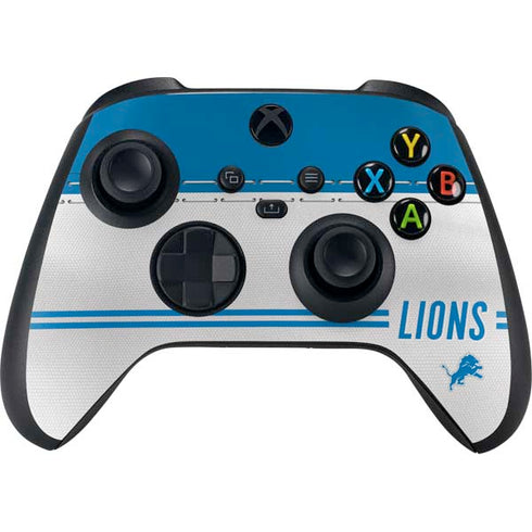NFL Detroit Lions White Striped Xbox Series X Bundle Skin