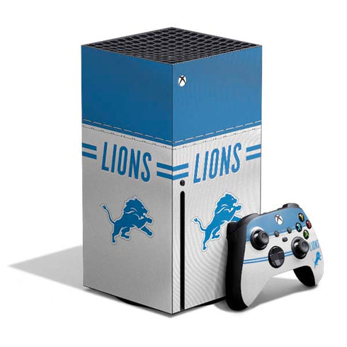 NFL Detroit Lions White Striped Xbox Series X Skins