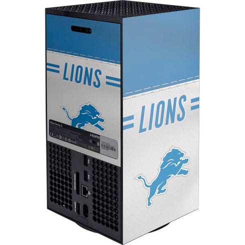 NFL Detroit Lions White Striped XBox Series X Digital Edition Console Skin