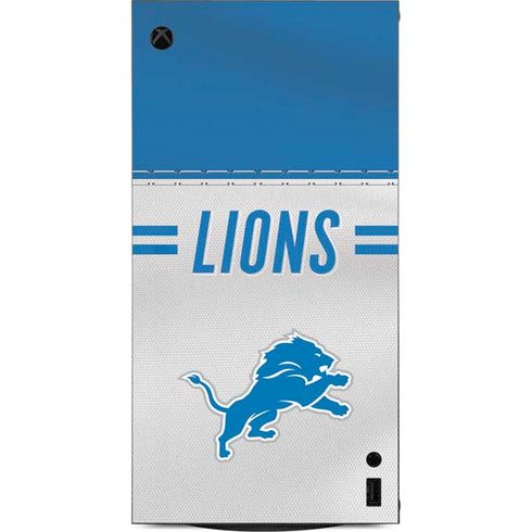 NFL Detroit Lions White Striped XBox Series X Digital Edition Console Skin