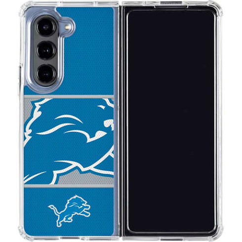 NFL Detroit Lions Zone Block Galaxy Z Fold5 5G Clear Case