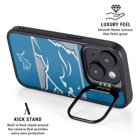 NFL Detroit Lions Zone Block iPhone 14 Plus Kickstand Case