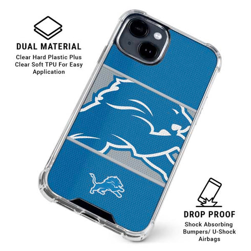 NFL Detroit Lions Zone Block iPhone 15 Clear Case