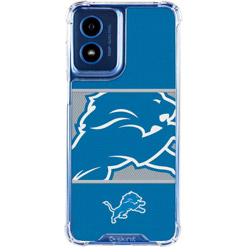 NFL Detroit Lions Zone Block Moto G 5G (2024) Clear Case