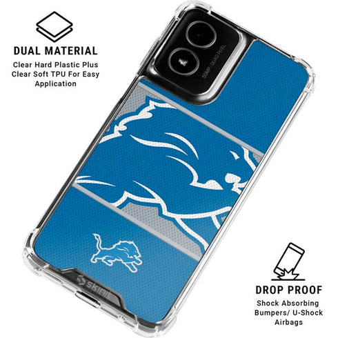 NFL Detroit Lions Zone Block Moto G Power 5G (2024) Clear Case