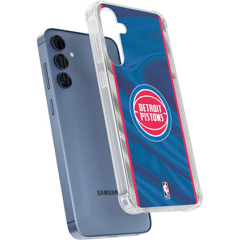 NBA Detroit Pistons Away Jersey Galaxy A55 5G Clear Case