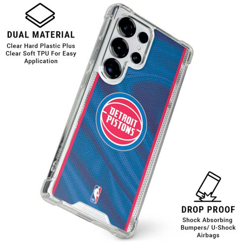 NBA Detroit Pistons Away Jersey Galaxy S25 Ultra Clear Case