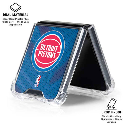 NBA Detroit Pistons Away Jersey Galaxy Z Flip6 Clear Case