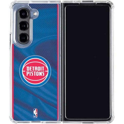 NBA Detroit Pistons Away Jersey Galaxy Z Fold5 5G Clear Case