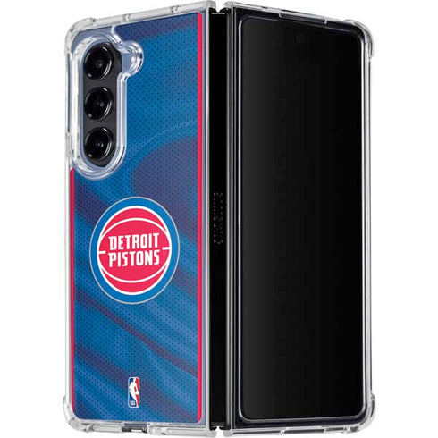 NBA Detroit Pistons Away Jersey Galaxy Z Fold5 5G Clear Case
