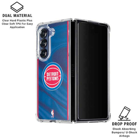NBA Detroit Pistons Away Jersey Galaxy Z Fold6 Clear Case