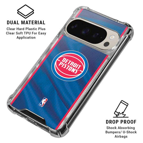 NBA Detroit Pistons Away Jersey Pixel 9/9 Pro Clear Case