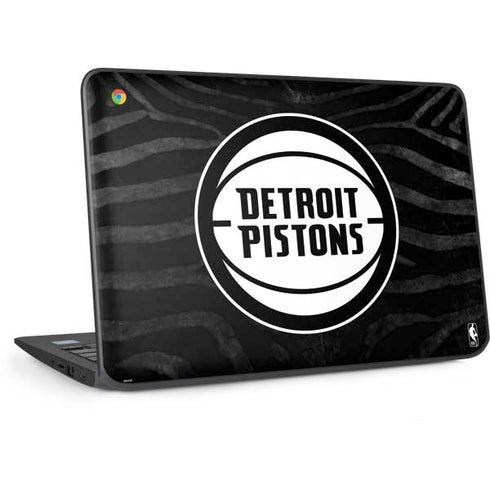NBA Detroit Pistons Black Animal Print HP Chromebook Skin