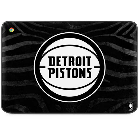 NBA Detroit Pistons Black Animal Print HP Chromebook Skin
