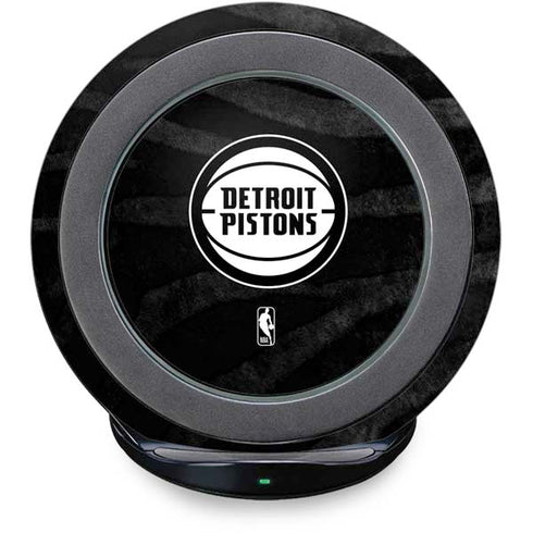 NBA Detroit Pistons Black Animal Print Fast Charge Wireless Charging Stand Skin