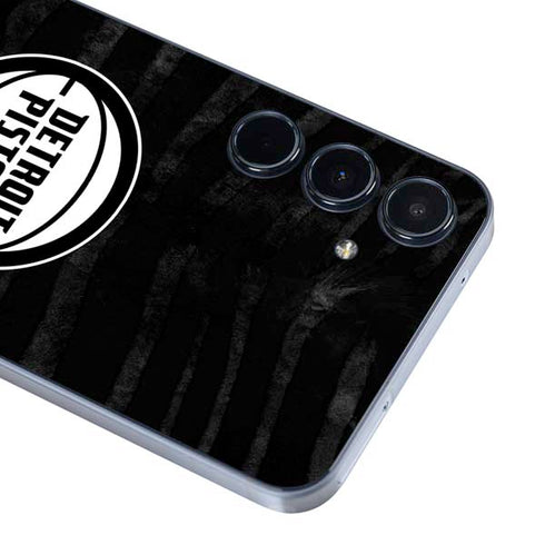 NBA Detroit Pistons Black Animal Print Galaxy A35 5G Skin
