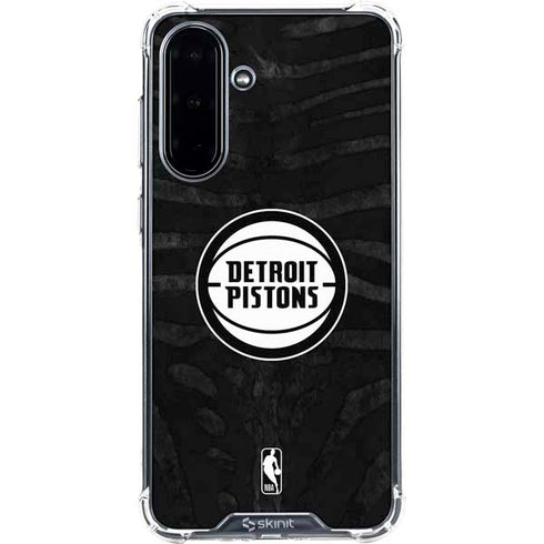 NBA Detroit Pistons Black Animal Print Galaxy A36 5G Clear Case