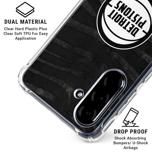 NBA Detroit Pistons Black Animal Print Galaxy A36 5G Clear Case