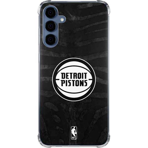 NBA Detroit Pistons Black Animal Print Galaxy A55 5G Clear Case