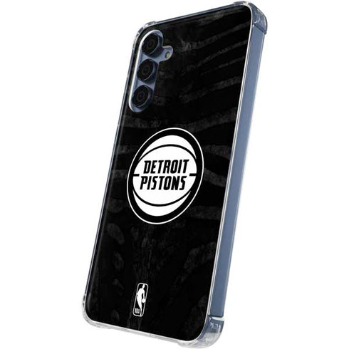 NBA Detroit Pistons Black Animal Print Galaxy A55 5G Clear Case