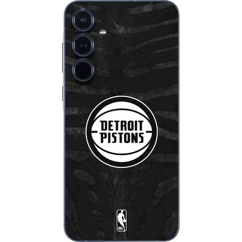 NBA Detroit Pistons Black Animal Print Galaxy A55 5G Skin