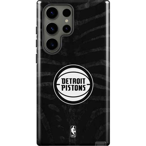 NBA Detroit Pistons Black Animal Print Galaxy S23 Ultra Pro Case