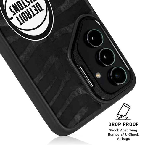 NBA Detroit Pistons Black Animal Print Galaxy S25 Kickstand Case