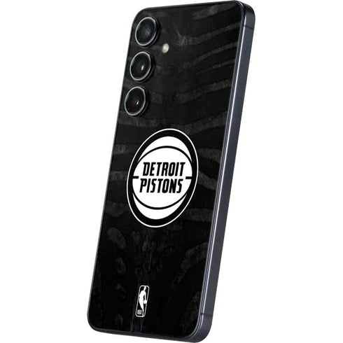 NBA Detroit Pistons Black Animal Print Galaxy S25 Skin