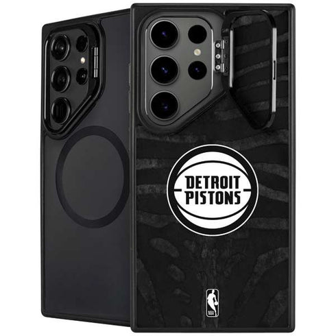 NBA Detroit Pistons Black Animal Print Galaxy S24 Ultra Kickstand Case