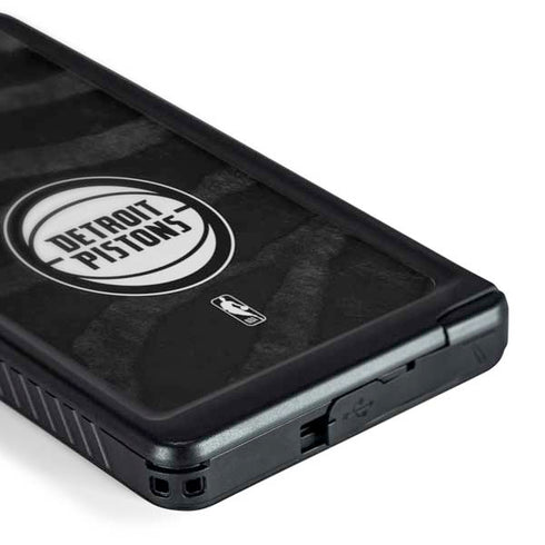 NBA Detroit Pistons Black Animal Print Galaxy S24 Ultra Waterproof Case