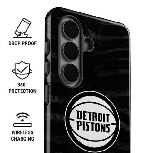 NBA Detroit Pistons Black Animal Print Galaxy S26 Impact Case