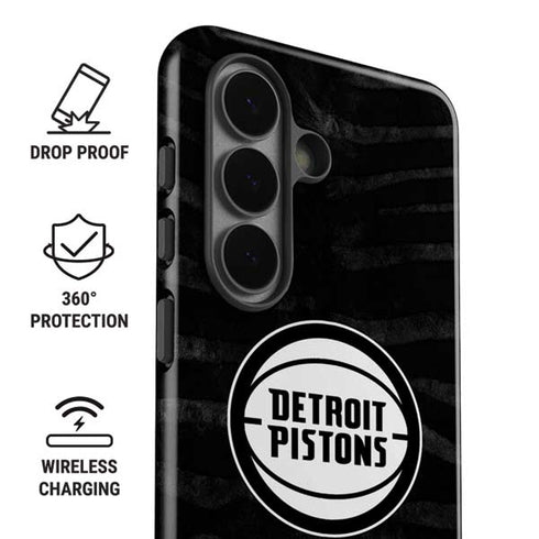 NBA Detroit Pistons Black Animal Print Galaxy S26 Plus Impact Case