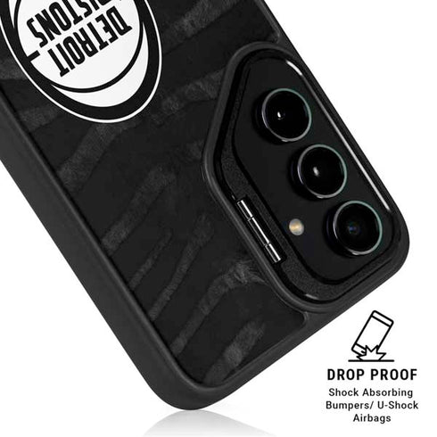NBA Detroit Pistons Black Animal Print Galaxy S26 Plus Kickstand Case