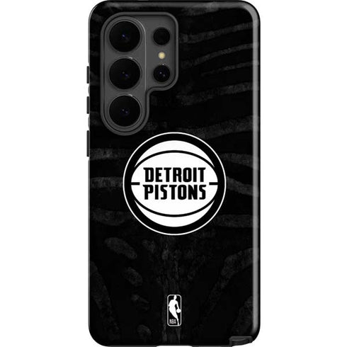 NBA Detroit Pistons Black Animal Print Galaxy S26 Ultra Impact Case