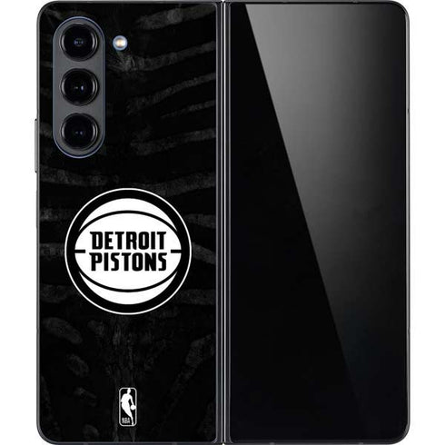 NBA Detroit Pistons Black Animal Print Galaxy Z Fold5 5G Skin