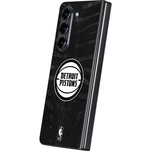 NBA Detroit Pistons Black Animal Print Galaxy Z Fold5 5G Skin