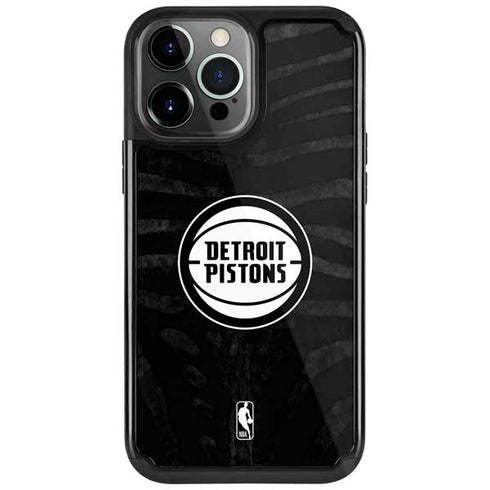 NBA Detroit Pistons Black Animal Print iPhone Cases