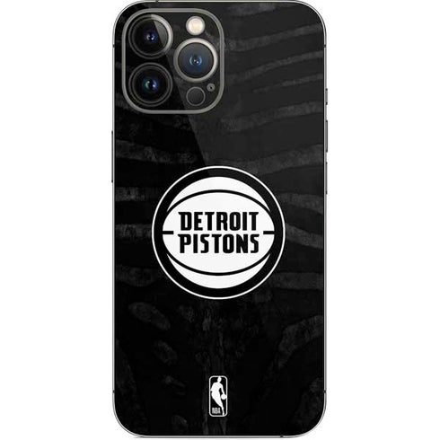 NBA Detroit Pistons Black Animal Print iPhone 15 Pro Max Skin