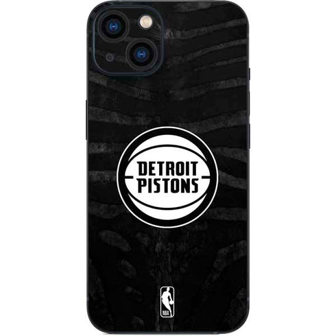 NBA Detroit Pistons Black Animal Print iPhone 15 Skin