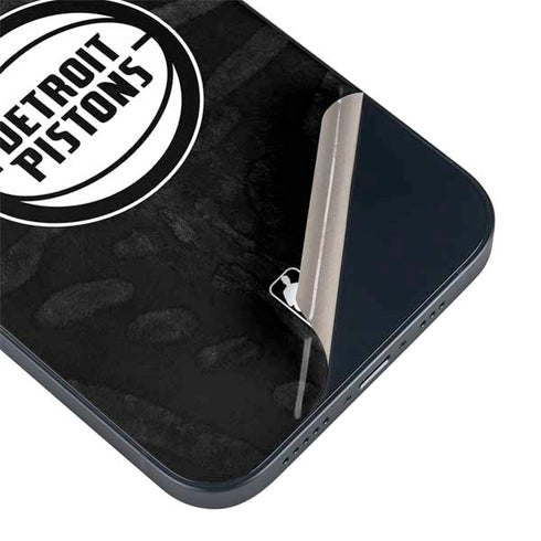 NBA Detroit Pistons Black Animal Print iPhone 15 Skin