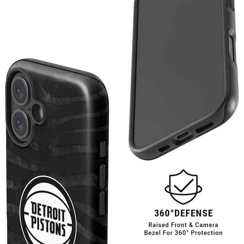 NBA Detroit Pistons Black Animal Print iPhone 16 Plus Magsafe Impact Case